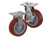ZINC PLATED CASTERS - THERMO-URETHANE WHEELS