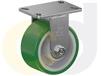 ZINC PLATED KINGPINLESS CASTER- POLY ON CAST IRON WHEELS