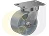 ZINC PLATED KINGPINLESS CASTER- CAST IRON WHEELS