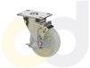 STAINLESS STEEL CASTERS - WHITE NYLON WHEELS
