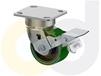 ZINC PLATED CASTERS - POLY ON CAST IRON WHEELS