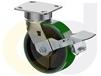 ZINC PLATED CASTERS - POLY ON CAST IRON WHEELS