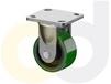 ZINC PLATED CASTERS - POLY ON CAST IRON WHEELS