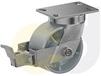 ZINC PLATED KINGPINLESS CASTER- CAST IRON WHEELS