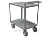2 SHELF STOCK CARTS WITH RAISED HANDLES
