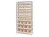 CHROME WIRE SHELVING UNITS WITH ULTRA BINS