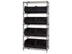 CHROME WIRE SHELVING UNITS WITH ULTRA BINS