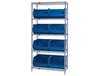 CHROME WIRE SHELVING UNITS WITH ULTRA BINS