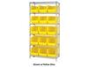 CHROME WIRE SHELVING UNITS WITH ULTRA BINS
