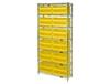 CHROME WIRE SHELVING UNITS WITH ULTRA BINS