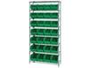 CHROME WIRE SHELVING UNITS WITH ULTRA BINS