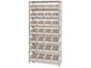 CHROME WIRE SHELVING UNITS WITH ULTRA BINS