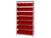 CHROME WIRE SHELVING UNITS WITH ULTRA BINS