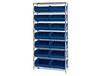 CHROME WIRE SHELVING UNITS WITH ULTRA BINS