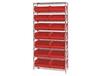 CHROME WIRE SHELVING UNITS WITH ULTRA BINS