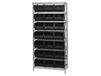 CHROME WIRE SHELVING UNITS WITH ULTRA BINS