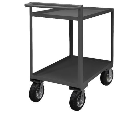 2 SHELF STOCK CARTS WITH RAISED HANDLES