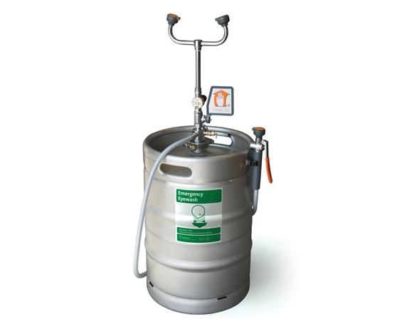 PORTABLE &quot;KEG&quot; STYLE EYE WASH/DRENCH HOSE UNIT