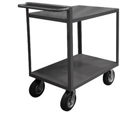 2 SHELF STOCK CARTS WITH RAISED HANDLES