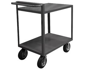 2 SHELF STOCK CARTS WITH RAISED HANDLES