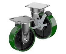 CASTERDEPOT TOP PLATE CASTERS - POLY ON CAST IRON WHEEL - CAPACITIES  UP TO 3500 LBS.